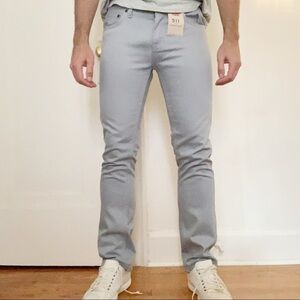 Levi’s 511 Men’s Skinny Fit Jean Gray Silver 28x29 New